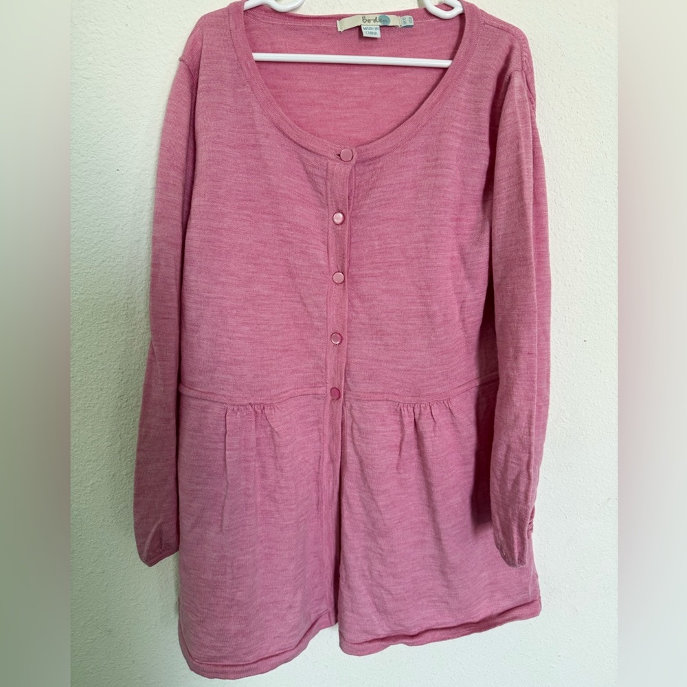 Boden 100% Wool Girl Button Up Sweater / Top